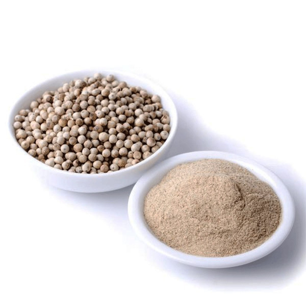Polvo de pimienta blanca pura